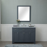 Norwalk 48 in. Single Bathroom Vanity in Gray with Carrera Marble Top and No Mirror