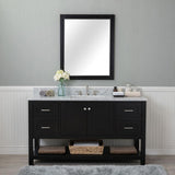 Wilmington 60 in. Single Bathroom Vanity in Espresso with Carrera Marble Top and No Mirror