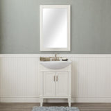 Lancaster 24 in. Single Bathroom Vanity in White with Porcelain Top (Centerset) and Mirror
