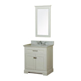 Yorkshire 31 in Single Bathroom Vanity in White with Carrera Marble Top and Mirror