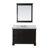 Richmond 48 in Single Bathroom Vanity in Espresso with Carrera Marble Top and No Mirror