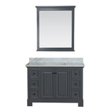 Richmond 48 in Single Bathroom Vanity in Gray with Carrera Marble Top and No Mirror