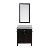 Samantha 30 in Single Bathroom Vanity in Espresso with Carrera Marble Top and Mirror