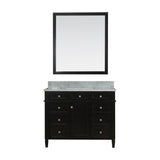 Samantha 42 in Single Bathroom Vanity in Espresso with Carrera Marble Top and Mirror