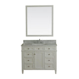 Samantha 42 in Single Bathroom Vanity in White with Carrera Marble Top and No Mirror