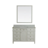 Samantha 48 in Single Bathroom Vanity in White with Carrera Marble Top and Mirror