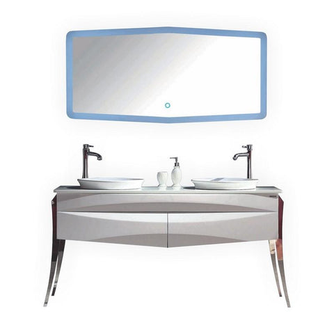 Riso 64" Double Sink Modern Bathroom Vanity by Kube Bath