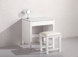 Make-up table and Stool in White Finish