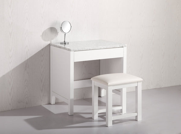 Make-up table and Stool in White Finish