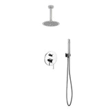 Aqua Rondo Shower Set w/ 8" Ceiling Mount Square Rain Shower and Handheld 