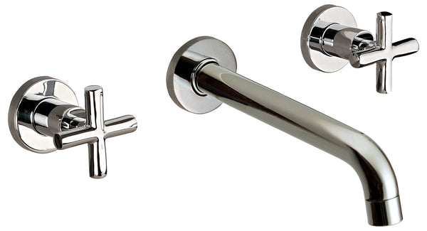 Dawn? Wall Mounted Double-handle Concealed Washbasin Mixer, Brushed Nickel