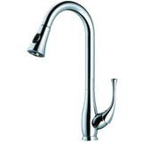 Dawn? Single lever kitchen faucet with push button pull out spray, Chrome