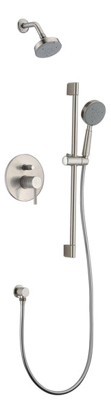 Dawn? Grand Canyon Series Shower Combo Set Wall Mounted Showerhead with Slide bar handheld shower, Brushed Nickel