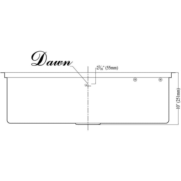 Dawn? Undermount Small Corner Radius Single Bowl Sink With Basket (BK710)