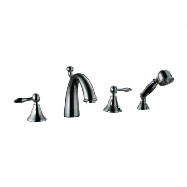 Dawn? 4-hole Tub Filler with Personal Handshower and Lever Handles, Chrome
