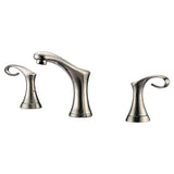 Dawn? 3-hole, 2-handle widespread lavatory faucet for 8" centers, Brushed Nickel (Standard pull-up drain with lift rod D90 0010BN included)