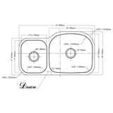 Dawn? Undermount Double Bowl Sink (Small Bowl on Left)