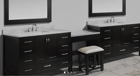 London 84" Single SinkVan Set in Espresso Finish w/ One Make-up Table