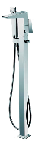 Dawn? Floor Mount Freestanding bathtub filler faucet with hand held shower, Lever handle, Chrome
