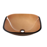 Dawn? Tempered glass vessel sink-square shape, brown glass