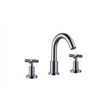 Dawn? 3-hole widespread lavatory faucet with cross handles for 8" centers, Chrome (Standard pull-up drain with lift rod D90 0010C included)