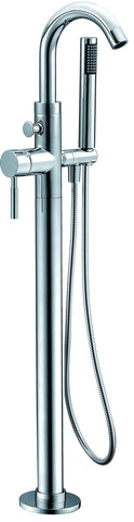 Dawn? Floor Mount Freestanding bathtub filler faucet with hand held shower, Lever handle, Chrome