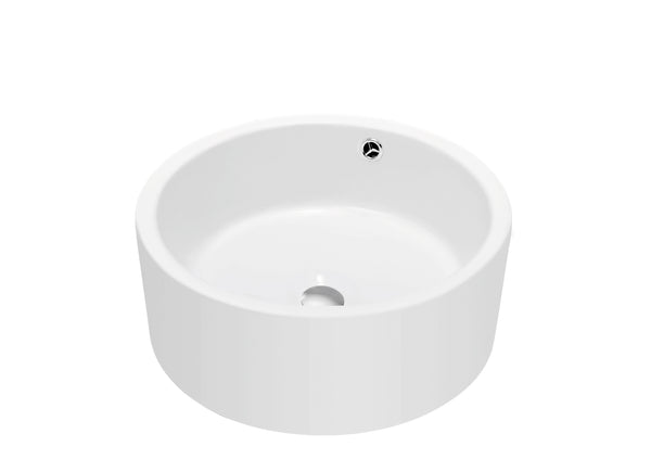 Dawn? Vessel Above-Counter Cylinder Ceramic Art Basin with Overflow