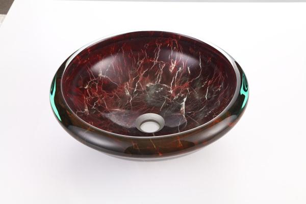 Dawn? Tempered glass handmade vessel sink-round shape